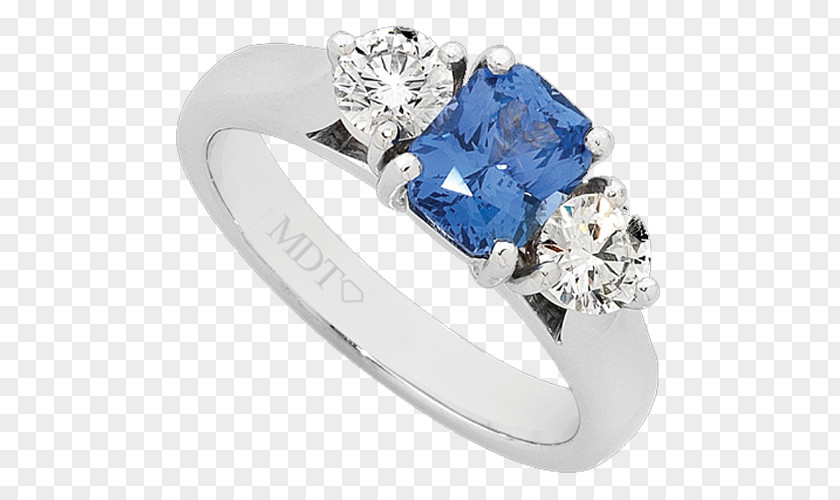 Sapphire MDTdesign Diamond Jewellers Ring Blue PNG