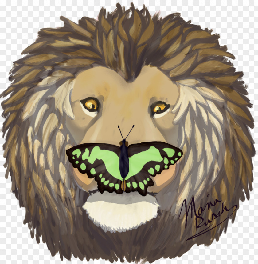 Painted Lion Cat Mammal Carnivora PNG
