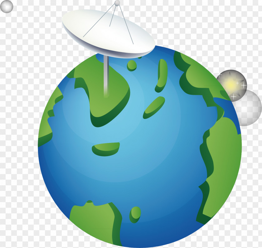 Earth Vector Signal Reception Astronaut Cartoon Illustration PNG