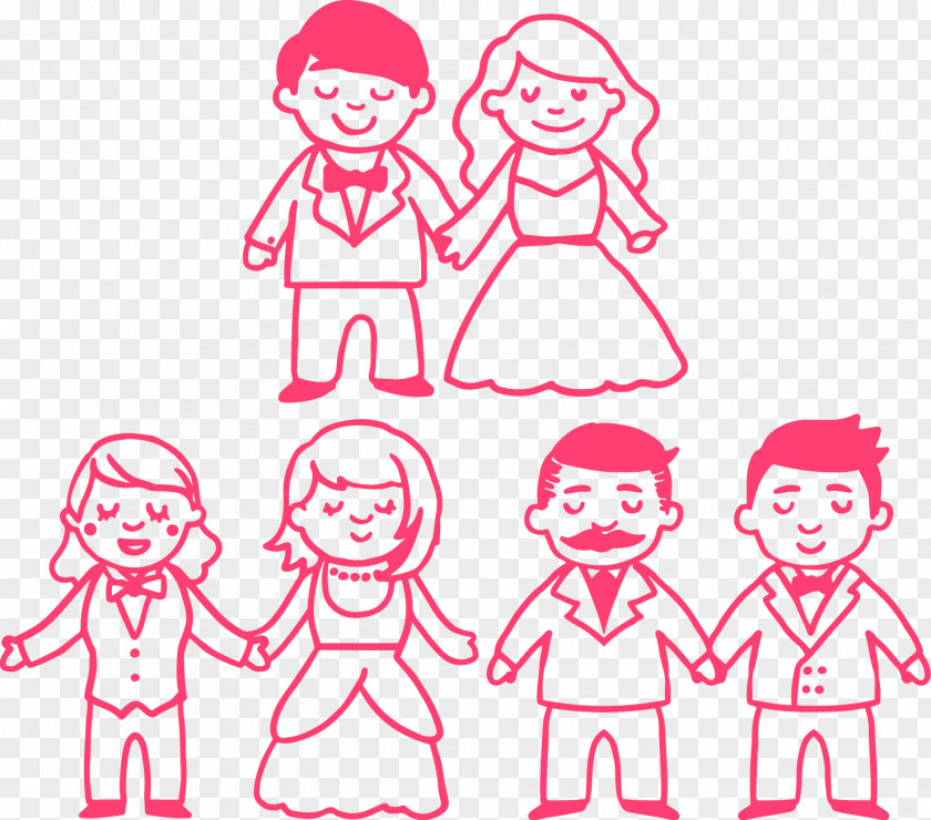 Vector Stick Figure Bride And Groom Drawing Marriage PNG