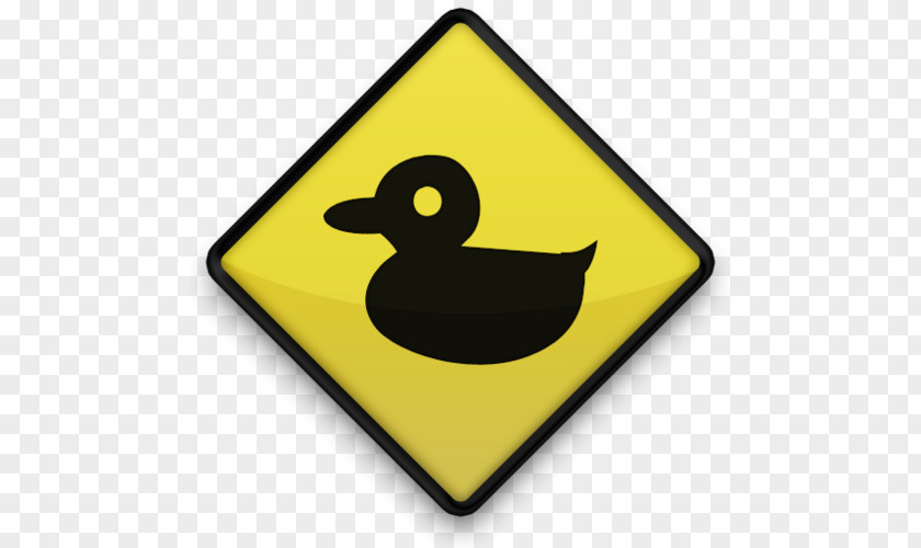 Yellow Road Duck Crossing Traffic Sign Warning PNG