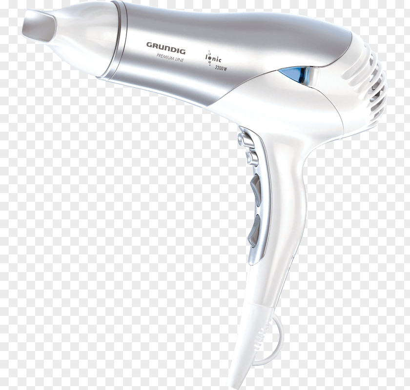 HairdryerHigh Gloss White/silver Hair CareBeauty Treatment Dryers Grundig HD 8780 PNG