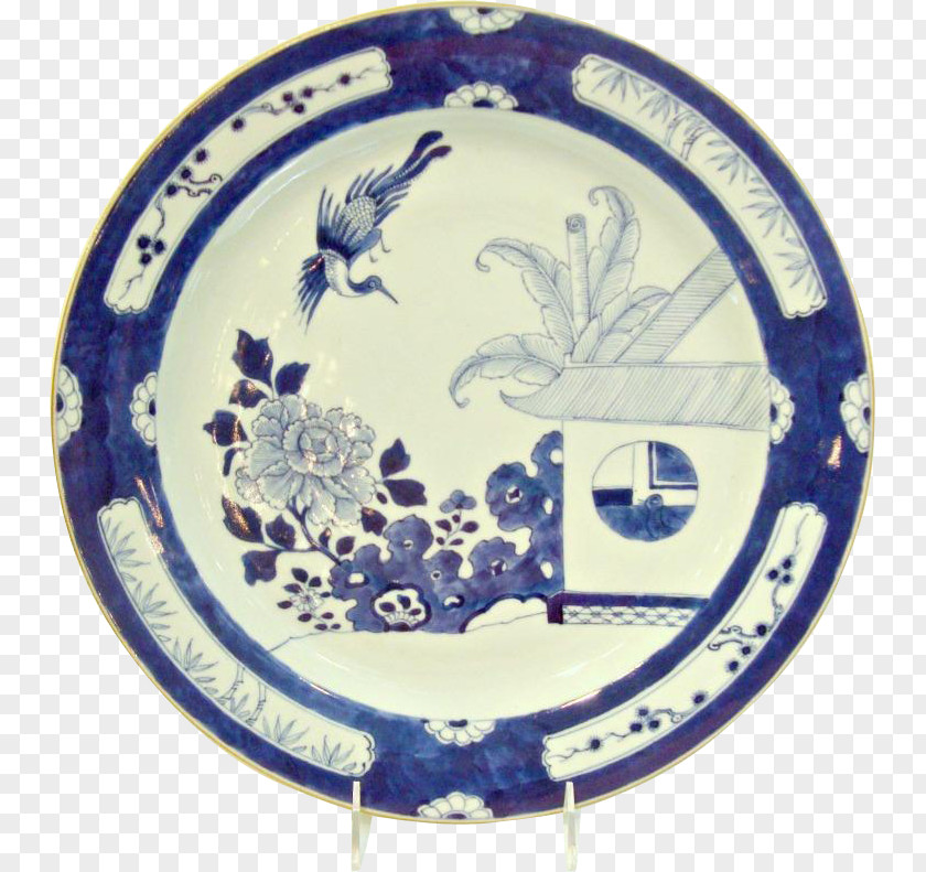 Hand-painted Scenery Plate Tableware Porcelain Blue And White Pottery Arita PNG