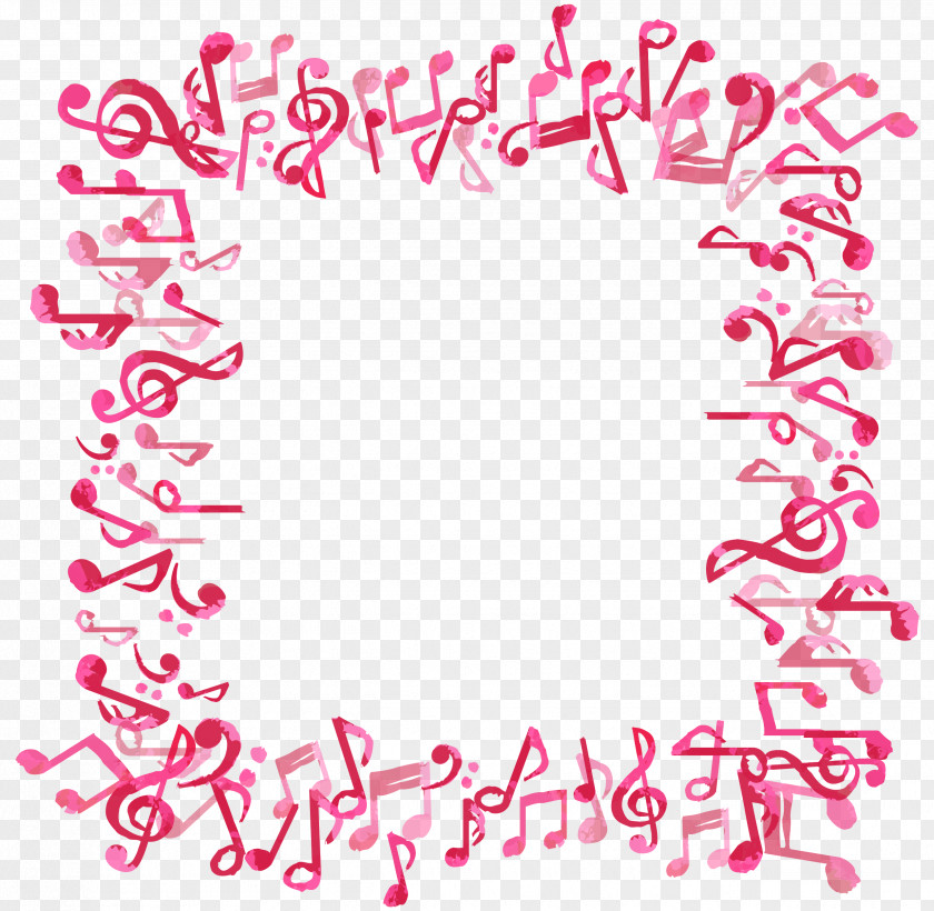 Red Watercolor Notes Border Musical Note Painting PNG