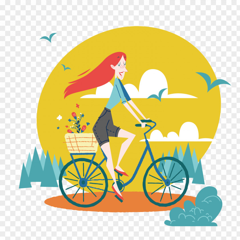 Romantic Bike Bicycle Clip Art PNG