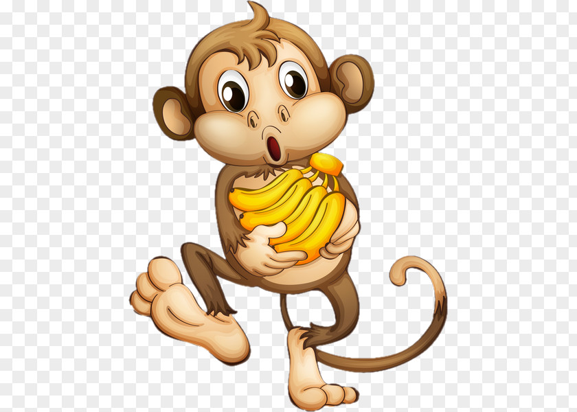 BANANA Monkey Cartoon Clip Art PNG