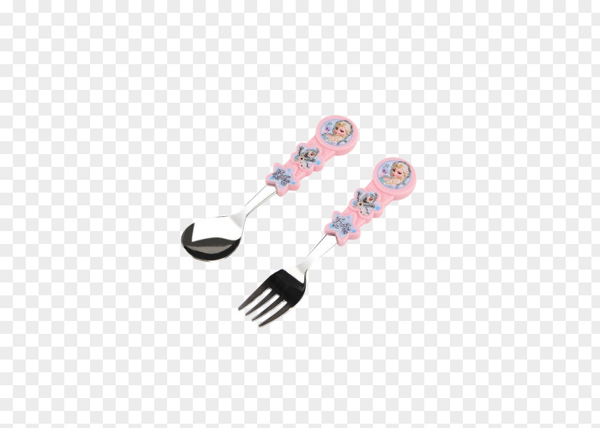 Disney Children's Tableware Spoon Fork Suit Frozen Spork PNG