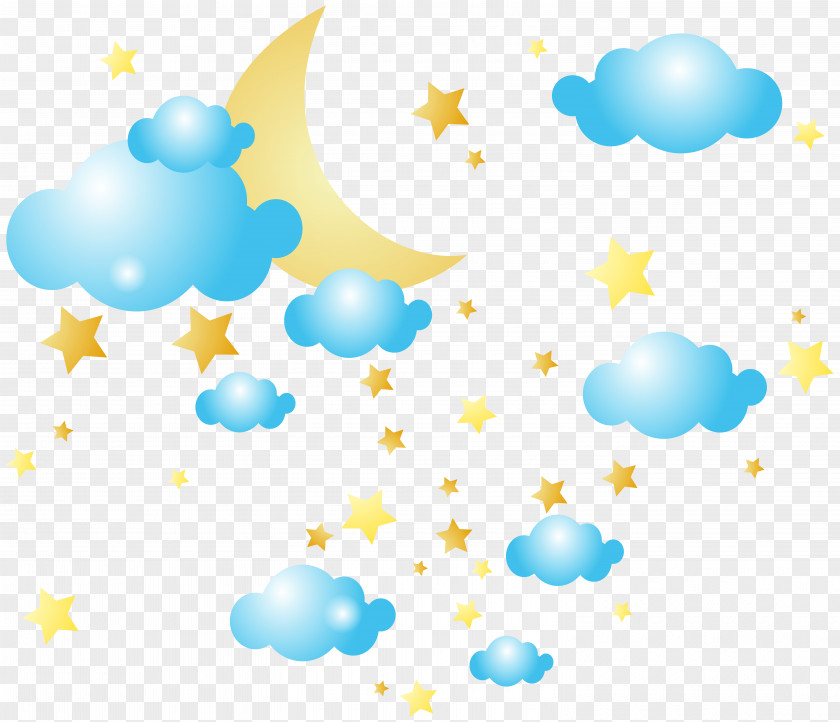 Moon Clouds And Stars Clip-Art Image Cloud Star Clip Art PNG