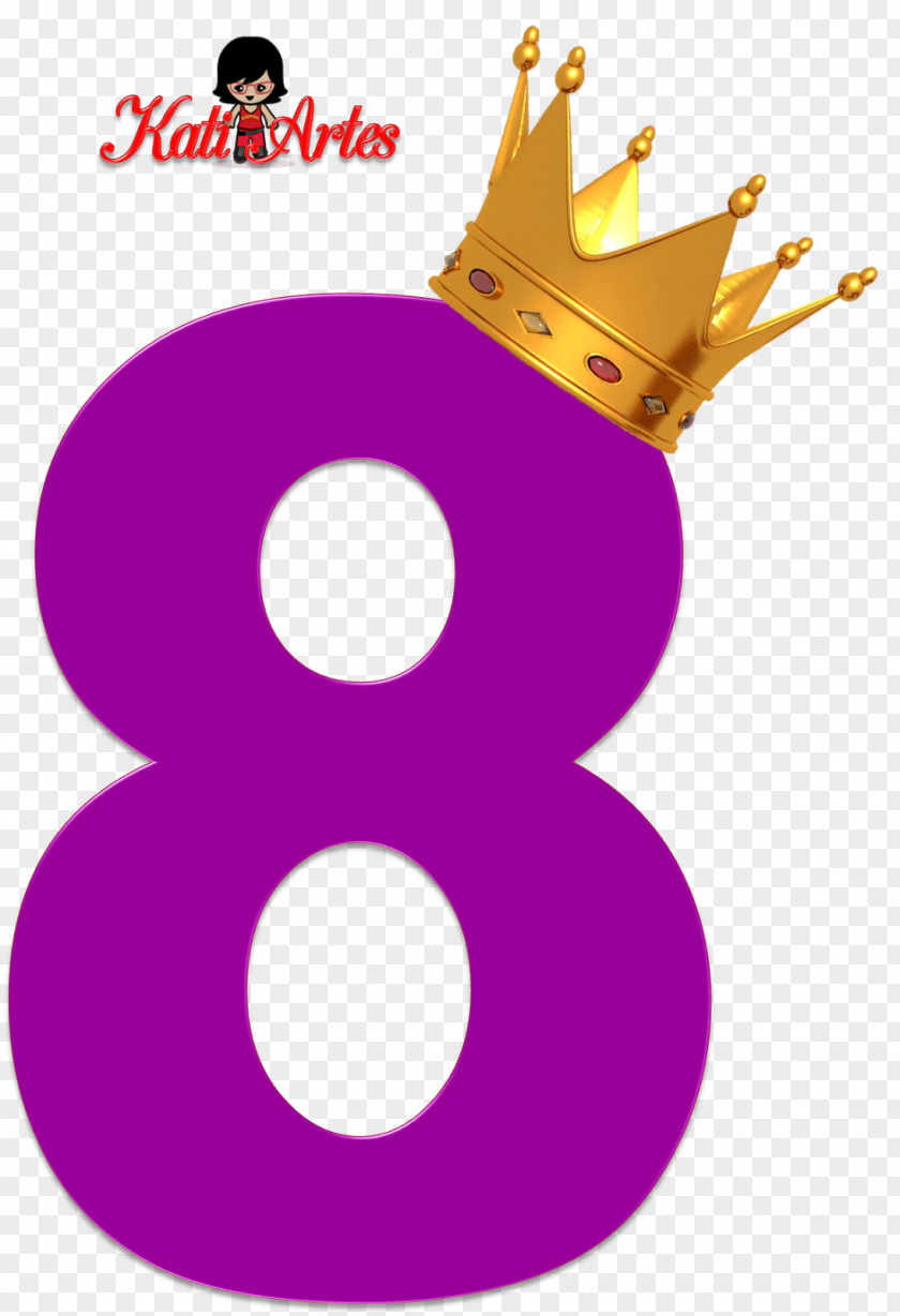 8 Number Crown Violet Alphabet Pink PNG