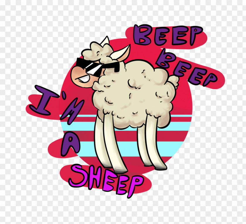 Beep I'm A Sheep Logo Pink M Font PNG