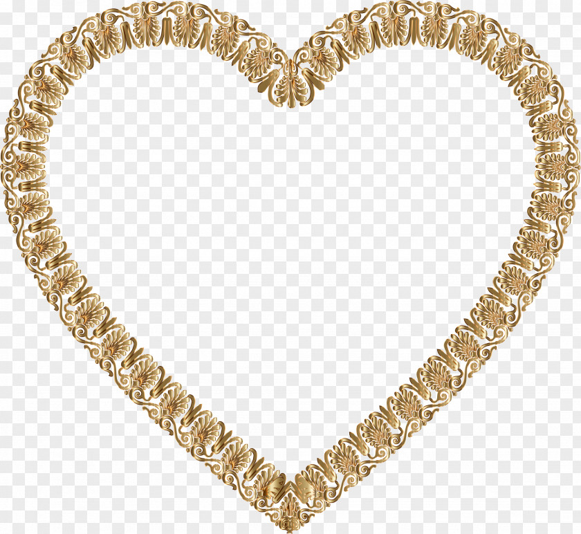 Gold Heart Ornament Clip Art PNG