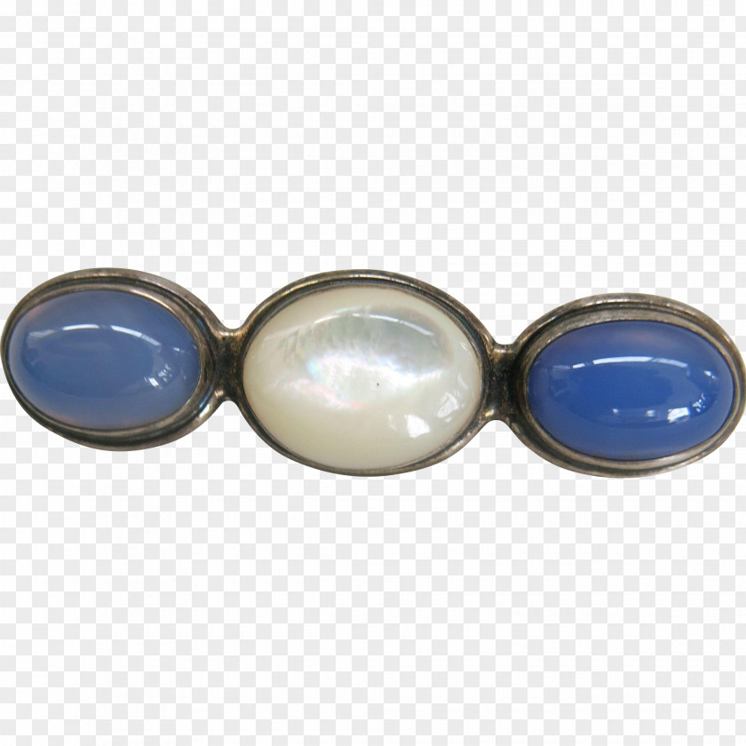 Large Pearl Cobalt Blue Gemstone Silver Cufflink Jewelry Design PNG