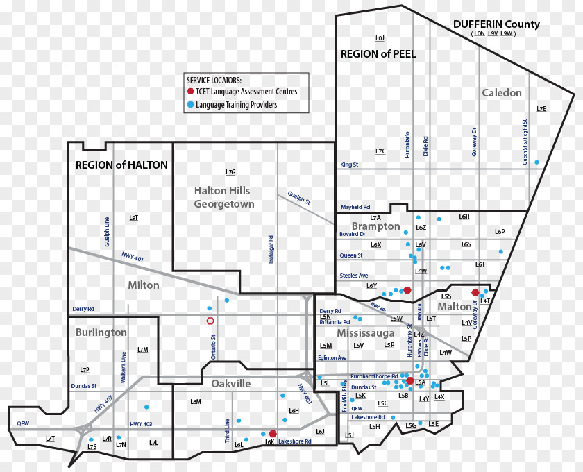 Map Dufferin-Peel Catholic District School Board Dufferin County Milton Postal Code PNG