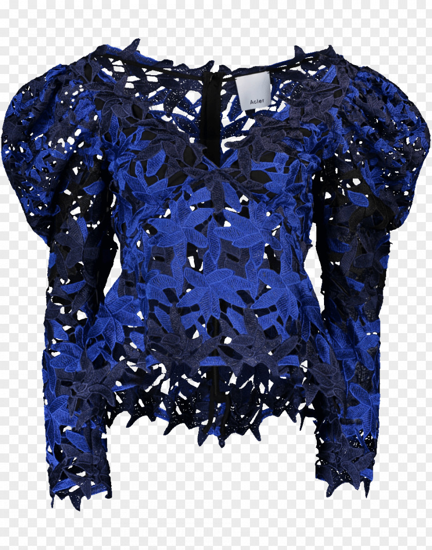 Chinese Lace Electric Blue Cobalt Clothing Sleeve PNG
