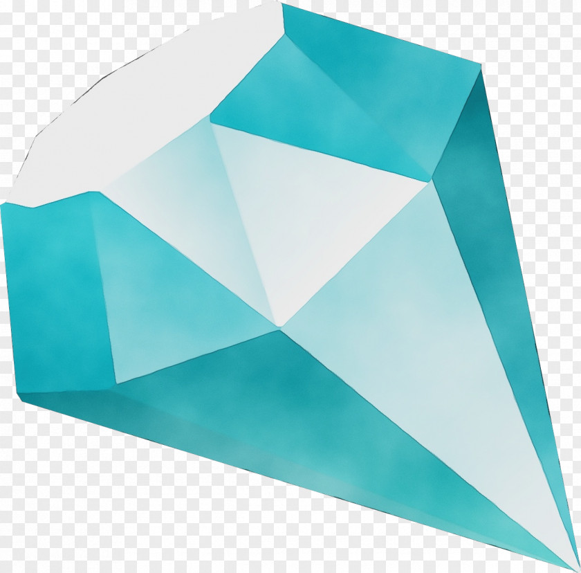 Gemstone Azure Watercolor Cartoon PNG