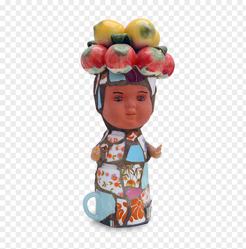 Mosaic Fruit Hat Figurine House Of Dreams Museum Doll Sculpture PNG