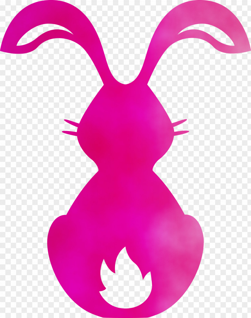 Pink Magenta Nose Tail Rabbit PNG