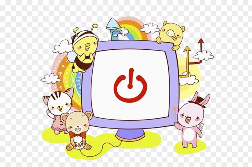 Cartoon Vector TV Computer Illustration PNG