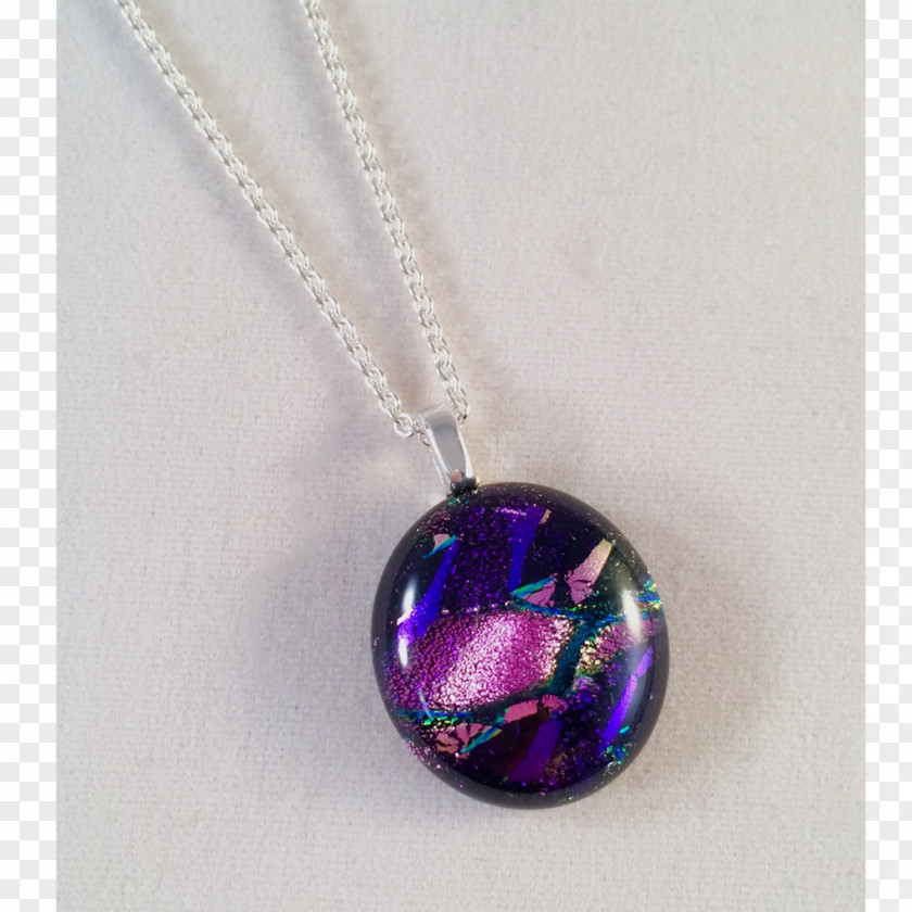 Glass Jewelry Locket Amethyst Purple Necklace Design PNG