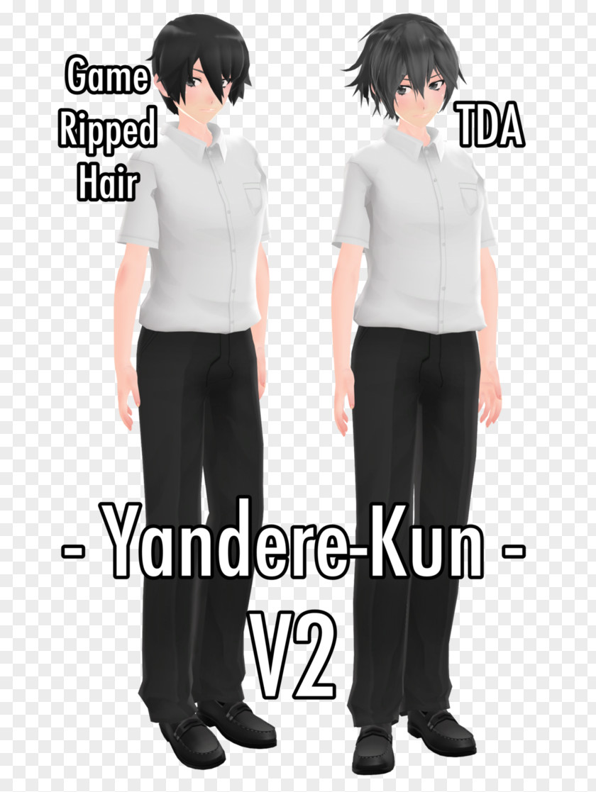 Hair Rig Yandere Simulator Senpai And Kōhai Tuxedo Model PNG