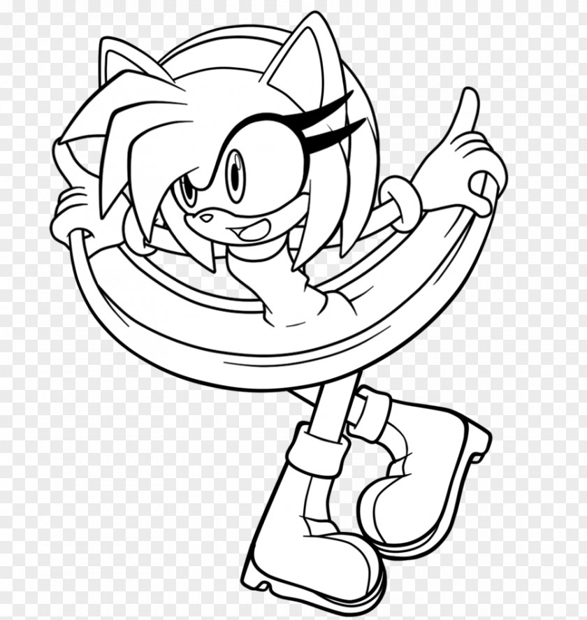 Rose Lineart Sonic The Hedgehog Amy Line Art Metal Drawing PNG