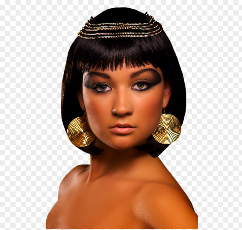 Halloween Cleopatra Hair Coloring Length Eyebrow Wig PNG
