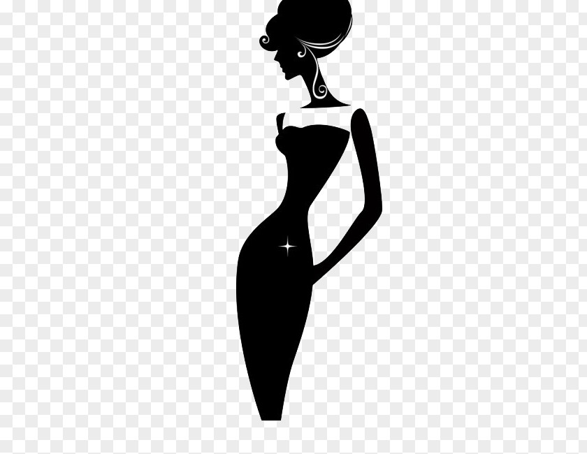 A Slim Woman Silhouette Elegance Royalty-free Clip Art PNG