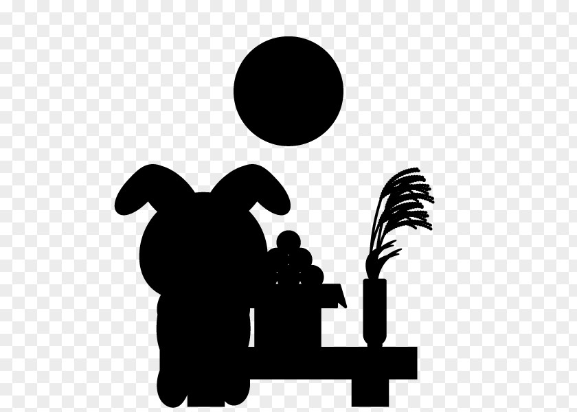 The Rabbit Is Inset On Moon Human Behavior Silhouette Brand Logo Clip Art PNG