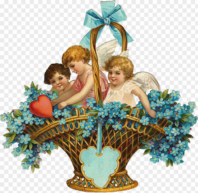 Vintage Decoupage Valentine's Day LiveInternet Angel Clip Art PNG