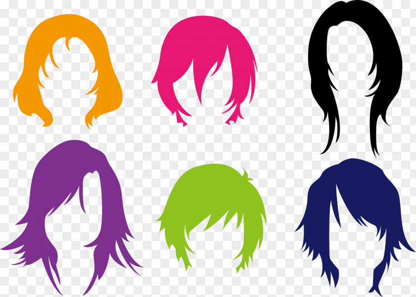 Color Hair Styling Vector Hairstyle Stock Photography Wig PNG