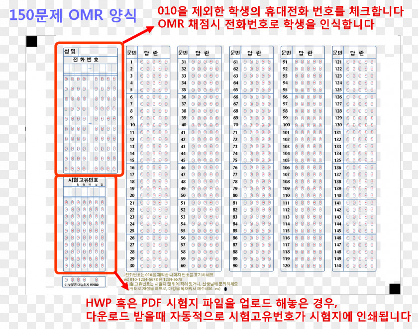 Omr Optical Mark Recognition College Scholastic Ability Test 전국연합학력평가 High School PNG