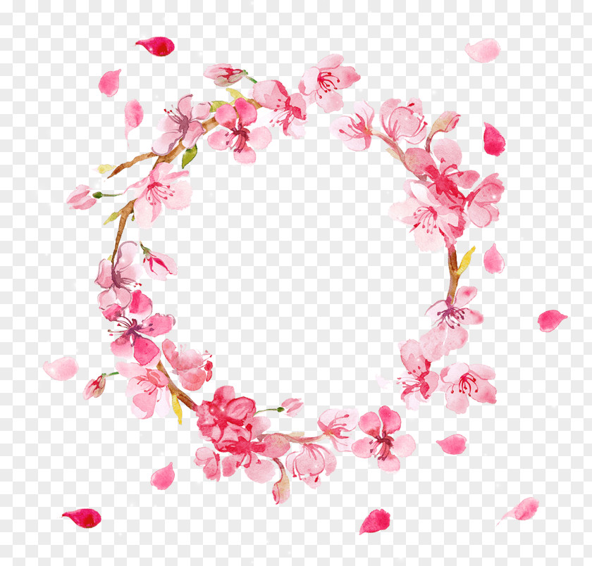 Flower Wreath Cherry Blossom Stock Photography PNG