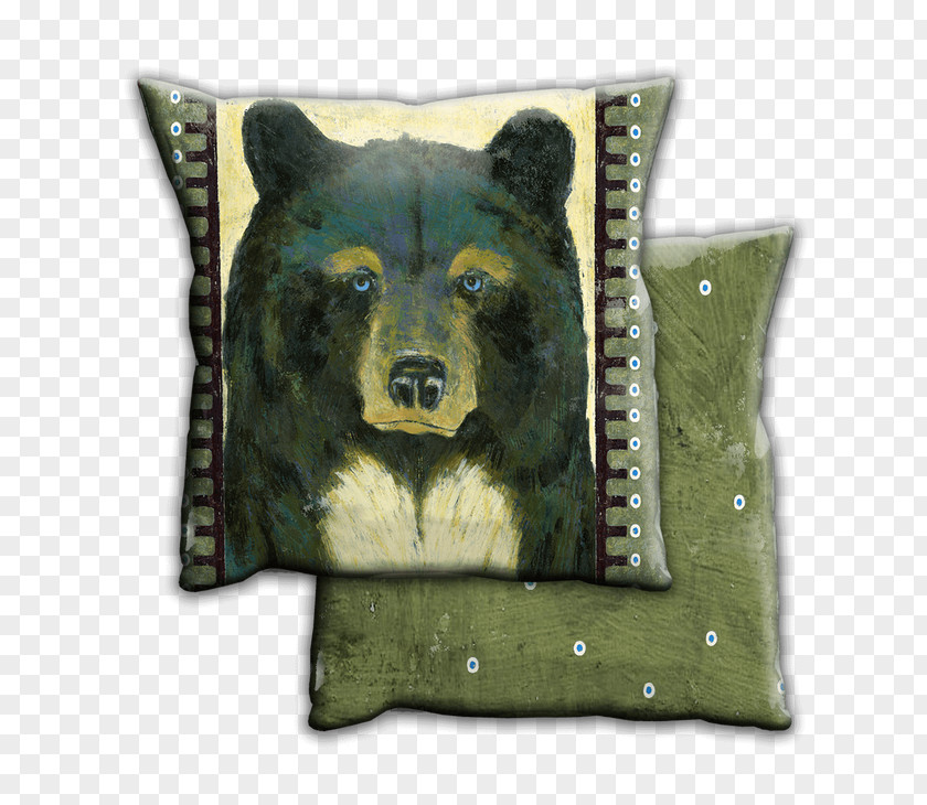 Green Pillow American Black Bear Brown Throw Pillows PNG