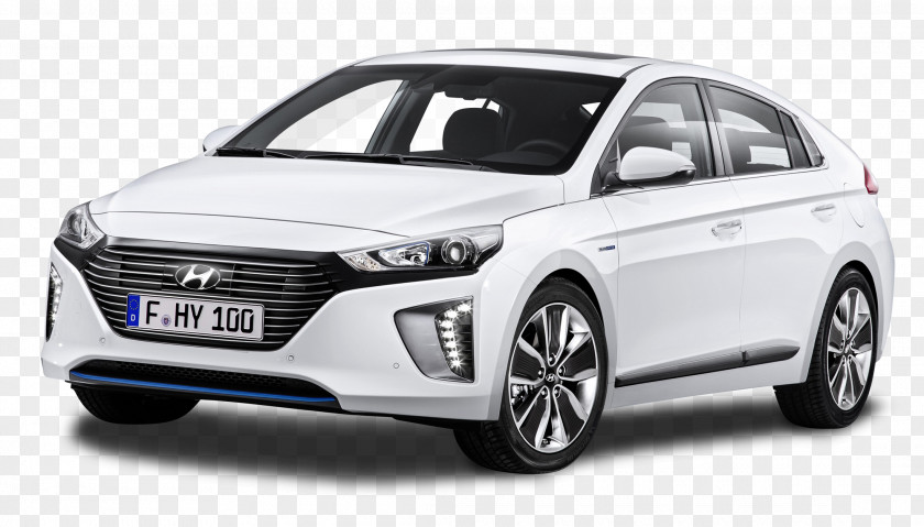Hyundai Ioniq White Car Hybrid Toyota Prius Electric Vehicle PNG