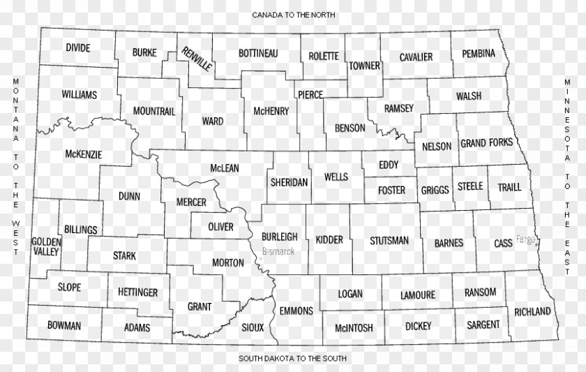 Map Rolette County, North Dakota South Grand Forks Ward County PNG