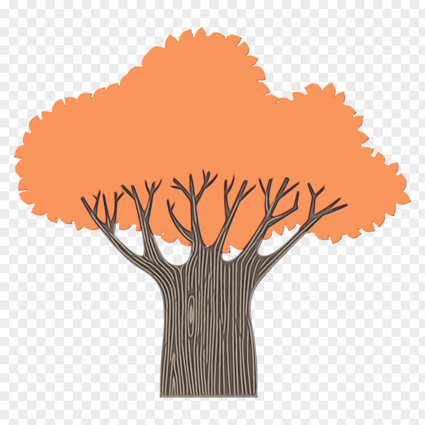 Plant Stem Logo Orange PNG