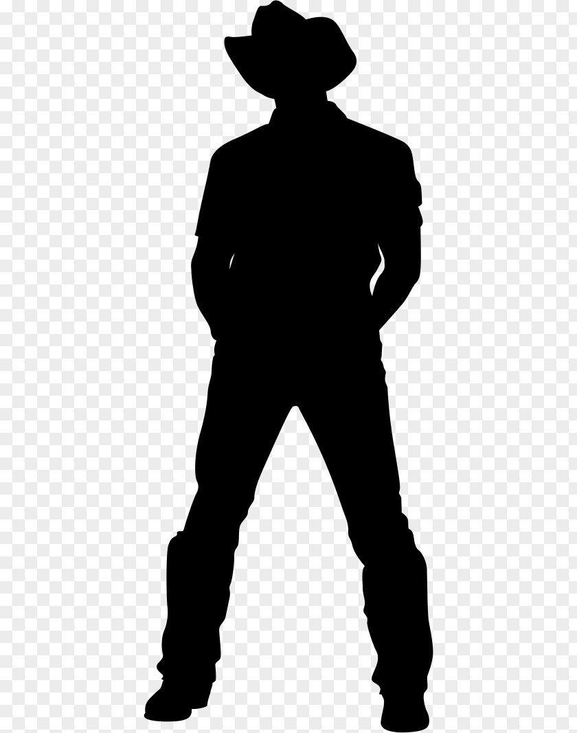 Silhouette Cowboy Decal Sticker PNG