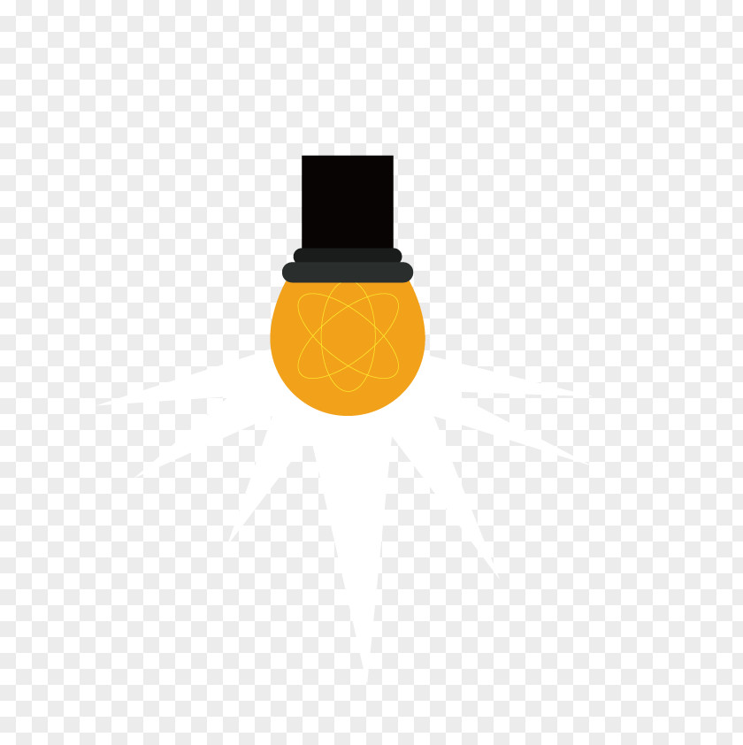 Vector Cartoon Light Bulb Yellow Liquid Pattern PNG