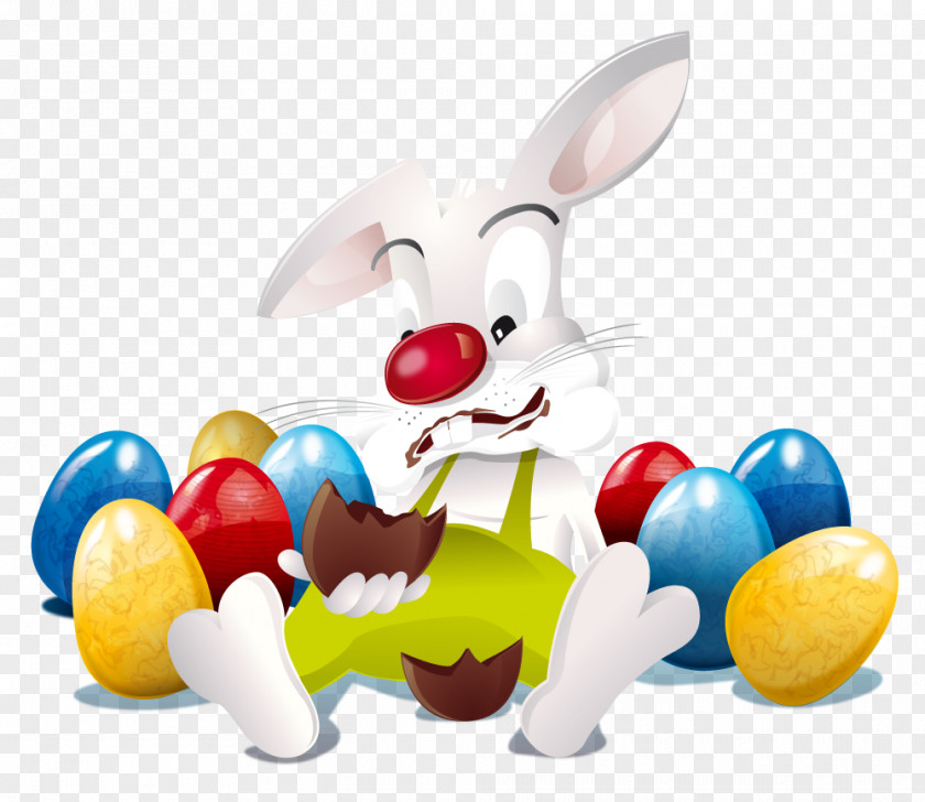 Easter Bunny Happy Easter! Egg Postcard PNG