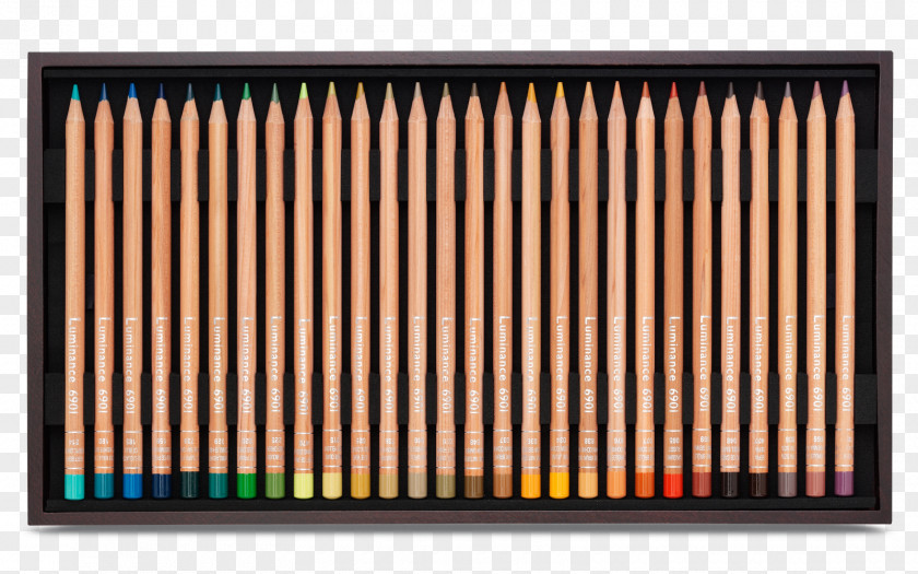 Pencil Colored Caran D'Ache Wood Box PNG