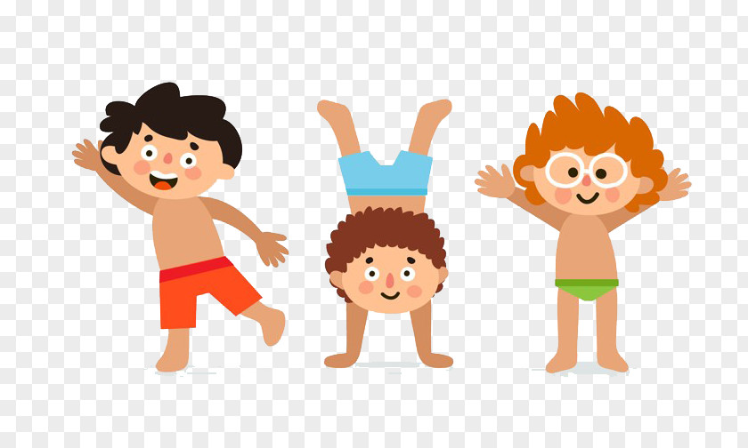 Cartoon Kids Wear A Bathing Suit Copter Boy Euclidean Vector Child Illustration PNG