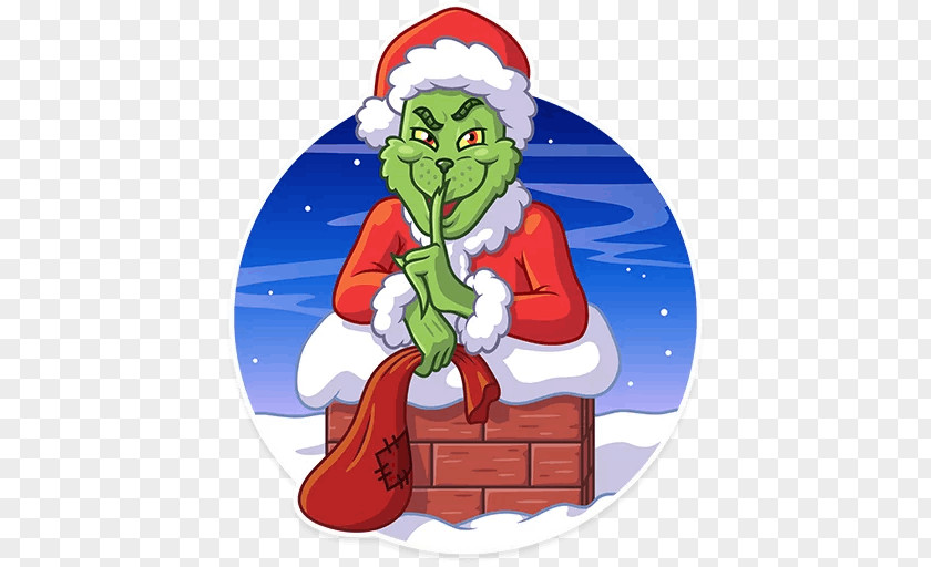 Christmas Tree Grinch Santa Claus Telegram Sticker PNG
