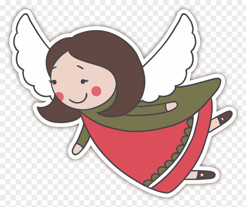 Flying Angel Christmas Illustration PNG