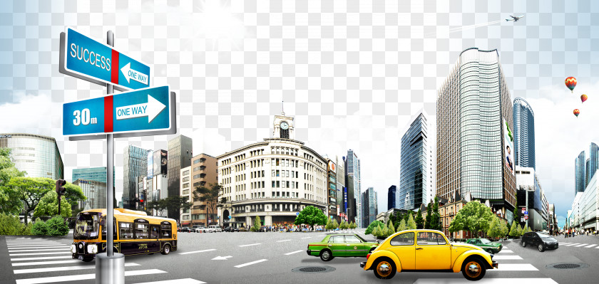 The Intersection Of City Taxi Asphalt Computer File PNG