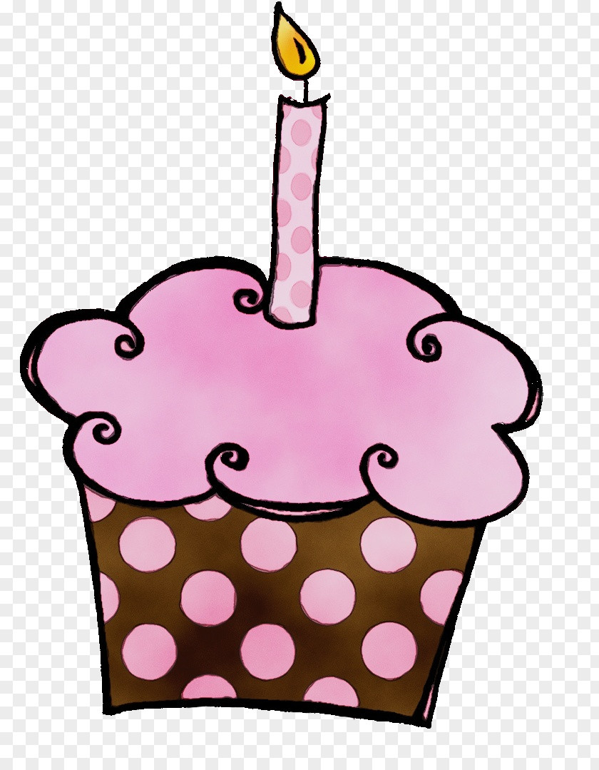 Birthday Candle Dessert Pink Cake PNG
