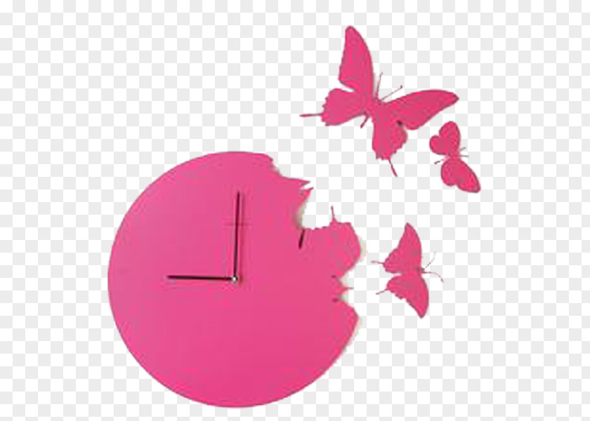 Creative Butterfly Clock Clip Art PNG