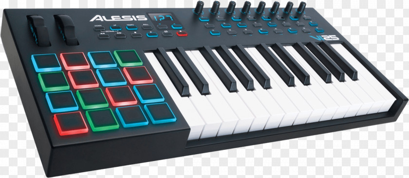 Musical Instruments MIDI Controllers Keyboard Alesis VMINI Portable 25-Key USB-MIDI Controller VI25 PNG