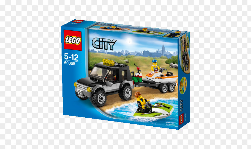 Polygon City Flyer LEGO 60058 SUV With Watercraft Toy Block Model Car Motor Vehicle PNG