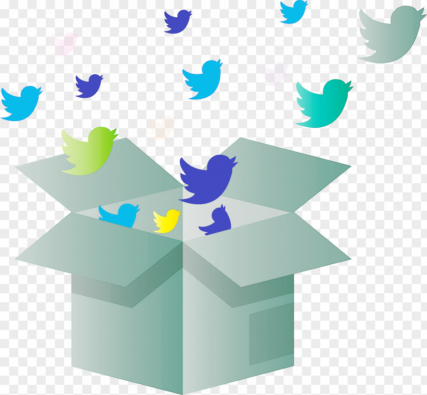 Twitter Birds Opened Box PNG