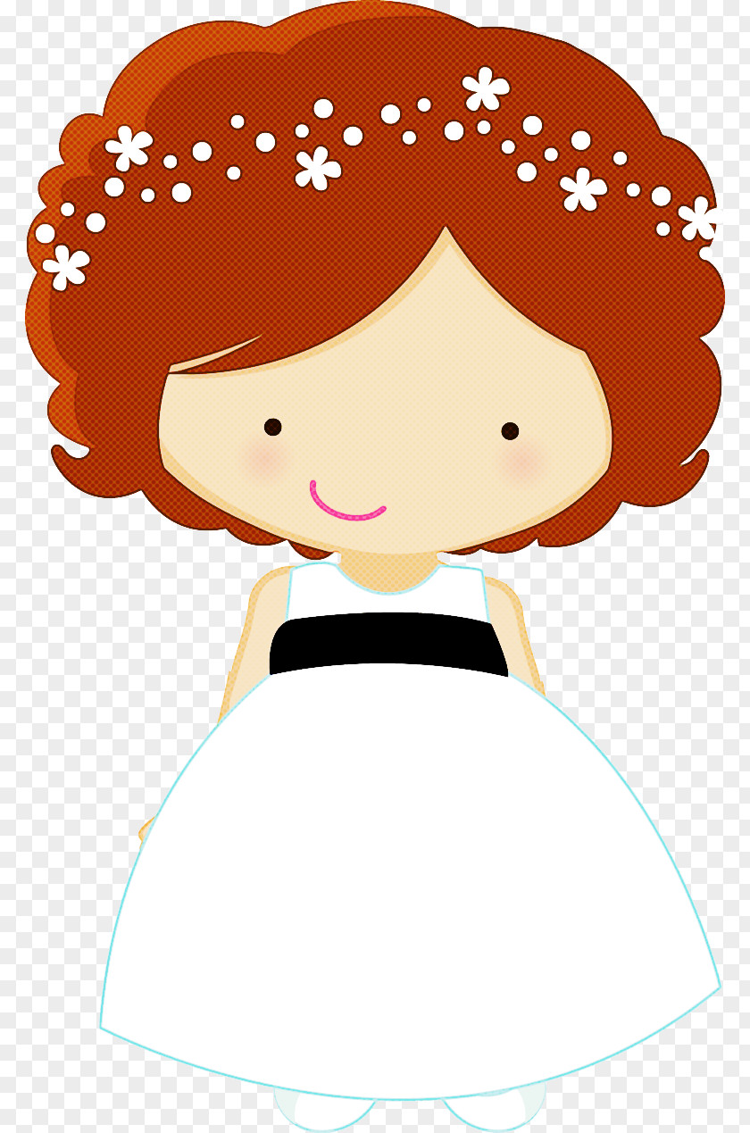Cartoon Girl Wedding Flower Background PNG